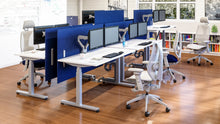 Load image into Gallery viewer, tCentric Hybrid with Mesh Backrest and Upholstered Seat in Light Grey Frame