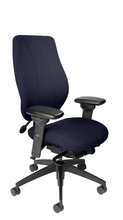 Load image into Gallery viewer, tCentric Hybrid with Upholstered Backrest and Seat, Synchro Glide Mechanism, Midnight Black Frame, Open House Midnight Upholstery