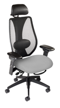 Load image into Gallery viewer, tCentric Hybrid with Mesh Backrest and Upholstered Seat Midnight Black