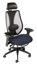 Load image into Gallery viewer, tCentric Hybrid with Mesh Backrest and Upholstered Seat Midnight Black