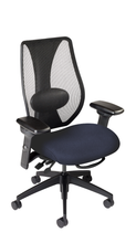 Load image into Gallery viewer, tCentric Hybrid with Mesh Backrest and Upholstered Seat Midnight Black