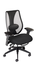 Load image into Gallery viewer, tCentric Hybrid with Mesh Backrest and Upholstered Seat Midnight Black
