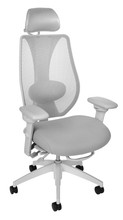 Load image into Gallery viewer, tCentric Hybrid with Mesh Backrest and Upholstered Seat in Light Grey Frame