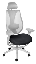 Load image into Gallery viewer, tCentric Hybrid with Mesh Backrest and Upholstered Seat in Light Grey Frame
