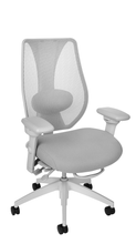 Load image into Gallery viewer, tCentric Hybrid with Mesh Backrest and Upholstered Seat in Light Grey Frame
