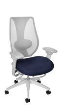 Load image into Gallery viewer, tCentric Hybrid with Mesh Backrest and Upholstered Seat, Multi Tilt Mechanism, Light Grey Frame, Open House Midnight Upholstery
