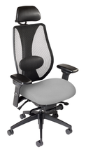 Load image into Gallery viewer, tCentric Hybrid with Mesh Backrest and Upholstered Seat Midnight Black