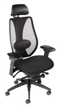 Load image into Gallery viewer, tCentric Hybrid with Mesh Backrest and Upholstered Seat Midnight Black