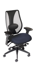 Load image into Gallery viewer, tCentric Hybrid with Mesh Backrest and Upholstered Seat, Synchro Glide Mechanism, Midnight Black Frame, Open House Midnight Upholstery