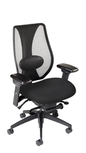 Load image into Gallery viewer, tCentric Hybrid with Mesh Backrest and Upholstered Seat Midnight Black