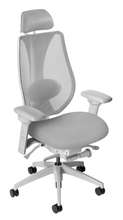 Load image into Gallery viewer, tCentric Hybrid with Mesh Backrest and Upholstered Seat, Synchro Glide Mechanism, Light Grey Frame, Open House Asteroid Upholstery