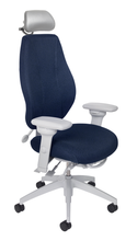 Load image into Gallery viewer, airCentric 2 with Multi Tilt Mechanism, Light Grey Frame, AirKnit Navy Upholstery
