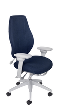 Load image into Gallery viewer, airCentric 2 with Multi Tilt Mechanism, Light Grey Frame, AirKnit Navy Upholstery
