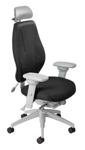 Load image into Gallery viewer, airCentric 2 with Synchro Glide Mechanism, Light Grey Frame, AirKnit Black Upholstery
