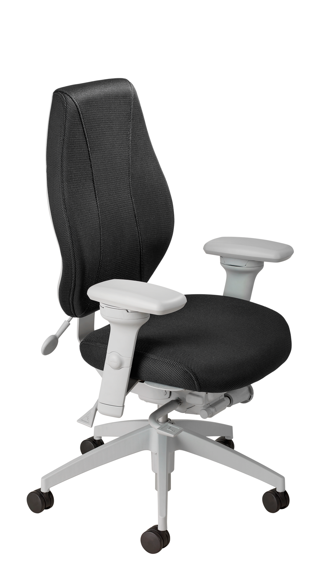 airCentric 2 with Synchro Glide Mechanism, Light Grey Frame, AirKnit Black Upholstery