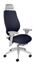 Load image into Gallery viewer, tCentric Hybrid with Upholstered Backrest and Seat, Syncho Glide Mechanism, Light Grey Frame, Open House Midnight Upholstery
