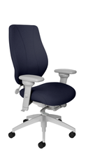 Load image into Gallery viewer, tCentric Hybrid with Upholstered Backrest and Seat, Syncho Glide Mechanism, Light Grey Frame, Open House Midnight Upholstery
