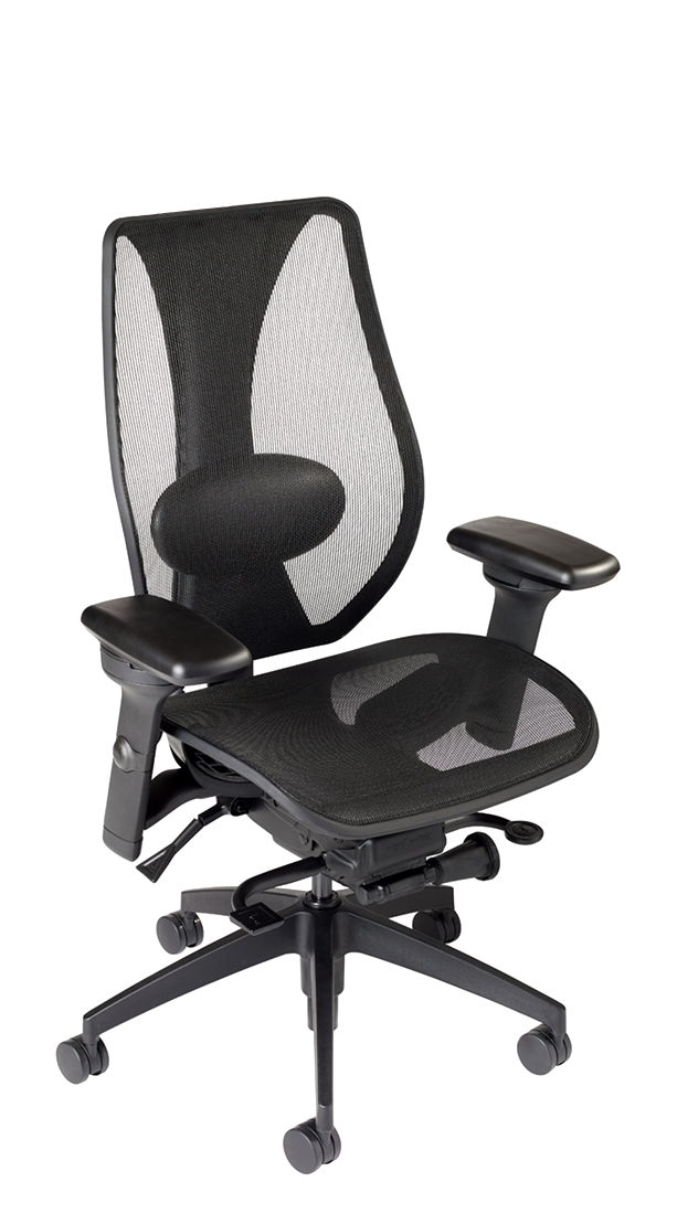 tCentric Hybrid with Mesh Backrest and Seat, Synchro Glide Mechanism, Midnight Black Frame