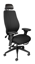 Load image into Gallery viewer, tCentric Hybrid with Upholstered Backrest and Seat Midnight Black
