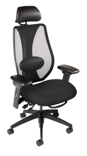 Load image into Gallery viewer, tCentric Hybrid with Mesh Backrest and Upholstered Seat Midnight Black
