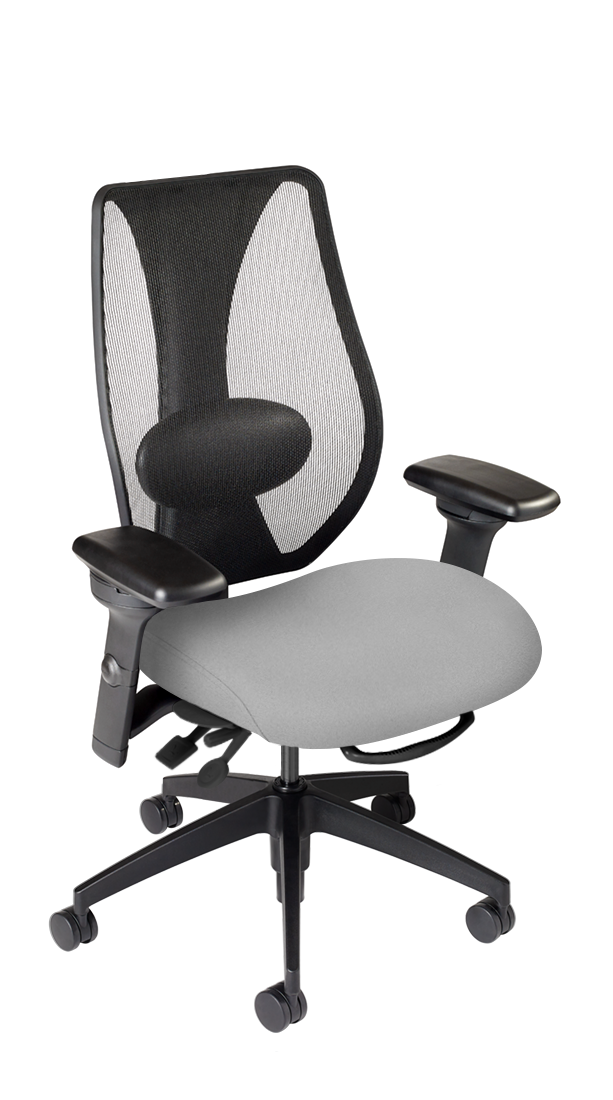 tCentric Hybrid with Mesh Backrest and Upholstered Seat Midnight Black