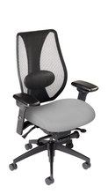 Load image into Gallery viewer, tCentric Hybrid with Mesh Backrest and Upholstered Seat, Synchro Glide Mechanism, Midnight Black Frame, Open House Asteroid Upholstery
