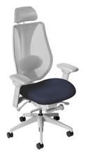 Load image into Gallery viewer, tCentric Hybrid with Mesh Backrest and Upholstered Seat in Light Grey Frame
